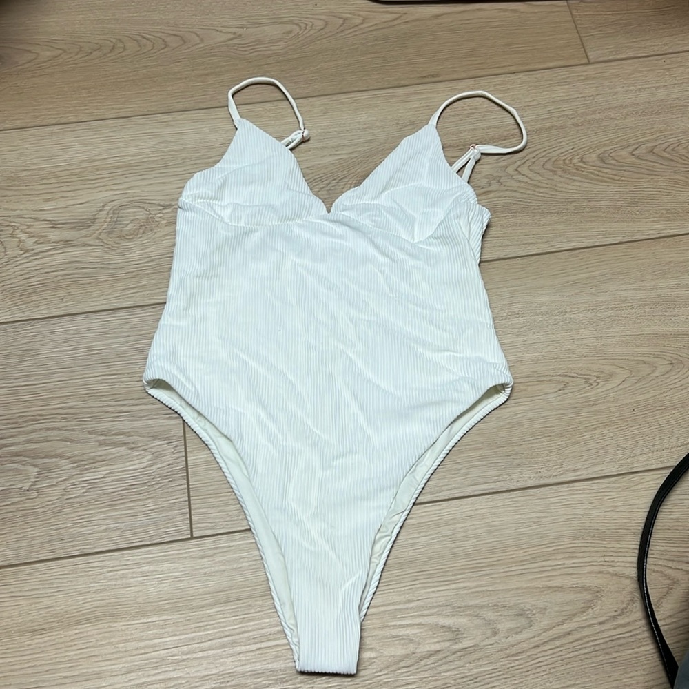 White ribbed Frankie’s one piece
